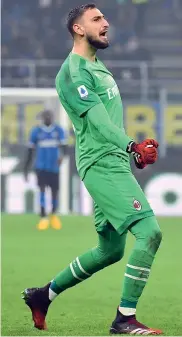  ?? (Lapresse) ?? Gigio Donnarumma 21 anni, portiere del Milan