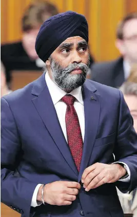  ?? FRED CHARTRAND / THE CANADIAN PRESS ?? The chaotic grilling of Defence Minister Harjit Sajjan in question period last week surely spurs grave concerns about the Liberals’ competency, writes John Ivison.