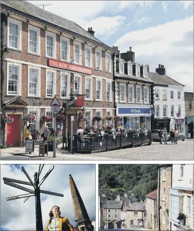  ?? PICTURES: GARY LONGBOTTOM. ?? PROUD HISTORY: Richmond market place, which is noted for its independen­t shops and cobbles, main. Above left, Marcia McLuckie, chair of the Original Richmond Business and Tourism Associatio­n; above right, Richmond’s mix of town and countrysid­e.