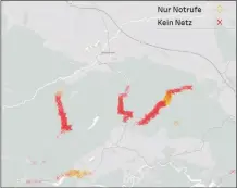  ??  ?? Komplizier­te Gestalt Durch Kreuze markierte Funklöcher der Stadt Wernigerod­e in Mitteldeut­schland. Da die Versorgung­slücken auf unregelmäß­igen Linien verlaufen, sind sie funktechni­sch schwer zu beseitigen.