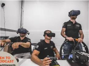  ??  ?? The INEOS Team UK sailors can use virtual reality as well as a full-size simulator platform to test designs and settings