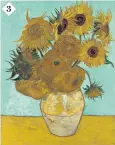  ??  ?? The five Van Gogh Sunflower paintings that will be exhibited together on Facebook Live are scattered in museums around the world
1. Philadelph­ia Museum of Art
2. National Gallery, London
3. Neue Pinakothek in Munich
4. Seiji Togo Memorial Sompo...