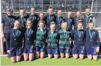  ?? PHOTO: SUPPLIED ?? Hard working . . . The Columba College First XI hockey team with the bronze medals the side won at the Marie Fry tournament in Whangarei last week. Front row (from left): Stephanie Smith, Angelique Peyroux, Holly Haig, Jaime Preston (captain), Audrey Hayes, Ella Heffernan, Ella McCall. Back row (from left): Maria Heffernan (manager), Megan Maslin, Andrea Smith, Madison Flaws, Emily Brosnahan, Ashleigh McDonald, Liv Preston, Jorja Dinan, Madi Doar (Coach).