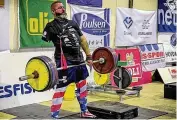  ?? CONTRIBUTE­D ?? Middletown’s Mike Diehl, a former firefighte­r whose right arm was crushed by a fire truck, recently powered his way to a silver medal in an internatio­nal disabled strongman competitio­n in Canada. Up next in September is defense of his 2021 title in Britain.