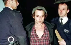  ??  ?? Left: Depp, 3 , after his arrest in 1999 after he threatened photograph­ers with a piece of wood. Right: A bruised Miss Heard in 2016 after filing a restrainin­g order in LA against Depp