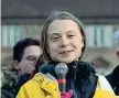  ??  ?? Protagonis­ti Da sinistra, le misure di sicurezza a Davos. L’attivista Greta Thunberg, la cancellier­a Angela Merkel, il presidente di Huawei Ken Hu. A fianco il presidente Usa Donald Trump con la moglie