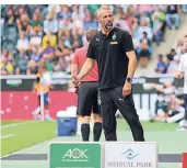  ?? FOTO: DIRK PÄFFGEN ?? Noch fehlt seinen Spielern der Biss, den er hat: Borussias neuem Trainer Marco Rose ist das Team noch zu lieb.