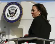  ?? EVELYN HOCKSTEIN—ASSOCIATED PRESS ?? U.S. Vice President Kamala Harris boards Air Force Two to return to Washington from Joint Base Pearl Harborhick­am, Hawaii, Thursday, Aug. 26, 2021.