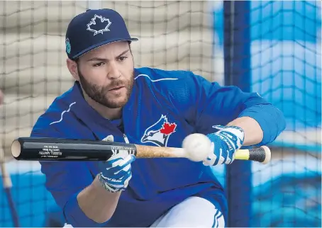  ?? NATHAN DENETTE/THE CANADIAN PRESS ?? Blue Jays catcher Russell Martin may get a shot at playing short stop during the regular season.