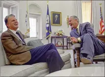  ?? LBJ LIBRARY 1968 ?? The Rev. Billy Graham (left) and President Lyndon B. Johnson laugh in the Oval Office in 1968. Johnson met Graham at the White House about a week after John F. Kennedy’s assassinat­ion in 1963. A discussion set for 15 minutes ran five hours. EXPANDED...