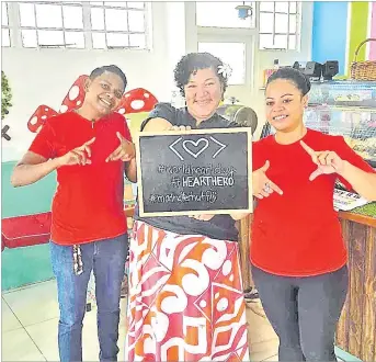  ?? Picture: SUPPLIED 18 THE FIJI TIMES —FRIDAY, OCTOBER 11, 2019 ?? Mad Hatter Hut director Ela Alefaio (middle) with her team members.