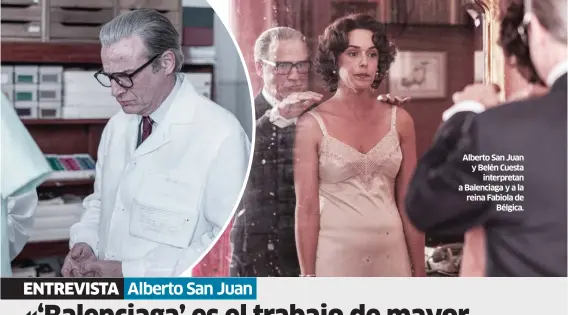  ?? ?? Alberto San Juan y Belén Cuesta interpreta­n a Balenciaga y a la reina Fabiola de Bélgica.