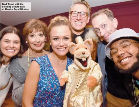  ?? ?? Basil Brush with the Sleeping Beauty cast at Theatre Royal Windsor