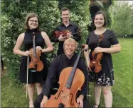  ?? SUBMITTED ?? Avon High School String Quartet is Olivia Eldridge, 17, left, Sam Golik, 16, Sarah Talmage, 17, and Michael Wilson, 16.