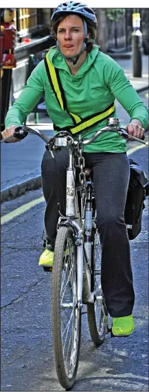  ??  ?? Riding roughshod: Justine Thornton on her £280 bike
