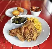  ??  ?? Tony G’s Soul Food offers sides of greens, sweet potatoes, macaroni and cheese and cornbread.