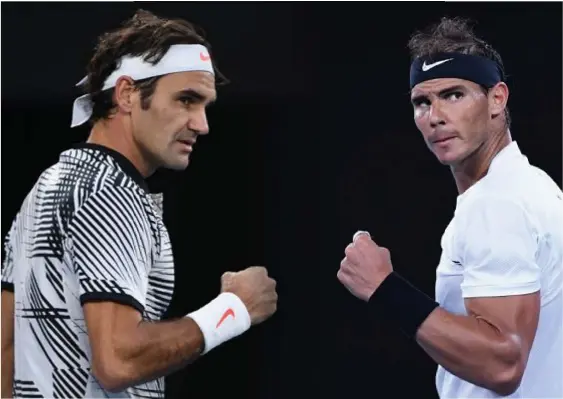  ?? FOTO'S AFP, PHOTO NEWS ?? Roger Federer: al 17 Grand Slamtitels. Rafael Nadal: al 14 Grand Slamtitels.