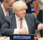  ?? Picture: AP. ?? Foreign Secretary Boris Johnson at the UN headquarte­rs.