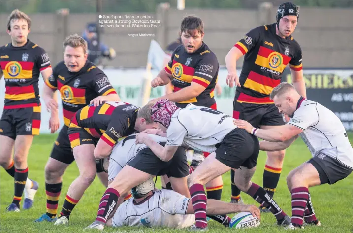  ?? Angus Matheson ?? Southport firsts in action against a strong Bowdon team last weekend at Waterloo Road