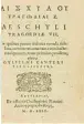  ??  ?? «Los persas» Esquilo Portada de 1580 de un libro que reúne todas las tragedias de Esquilo