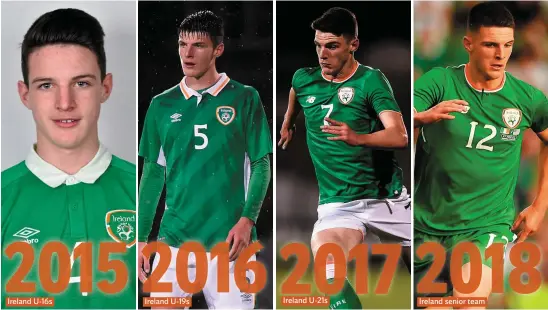  ??  ?? Ireland U-16s Ireland U-19s Ireland U-21s Ireland senior team