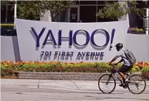  ?? Marcio Jose Sanchez / Associated Press ?? Yahoo is based in Sunnyvale, Calif. If Verizon buys Yahoo, it’s likely to merge it with AOL, another internet pioneer.