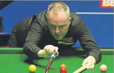  ?? Picture: PA. ?? John Higgins: needs two more frames today to reach the last four at the Crucible.