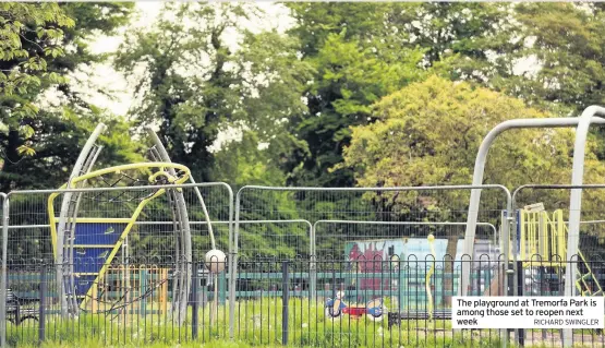  ?? RICHARD SWINGLER ?? The playground at Tremorfa Park is among those set to reopen next week