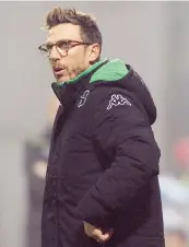  ??  ?? Eusebio Di Francesco, 46 anni, allenatore del Sassuolo