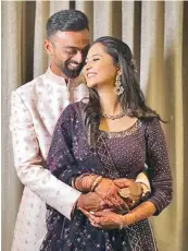  ?? INSTAGRAM ?? Pacer Jaydev Unadkat with his fiancee.
—