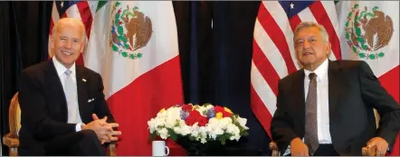  ?? Photo: Contribute­d ?? Talks... A file photo of US President, Joe Biden, and Mexican President, Lopez Obrador.