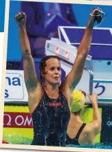  ??  ?? VITTORIA! Sopra,
Federica Pellegrini ( 29 anni il 5 agosto) esulta dopo la vittoria nei 200 metri stile libero ai Mondiali di Budapest.