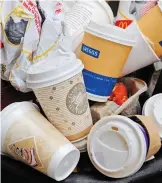  ??  ?? Waste: Billions of cups go to landfill