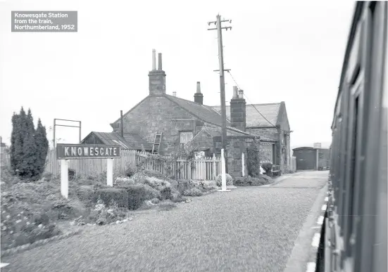  ??  ?? Knowesgate Station from the train, Northumber­land, 1952