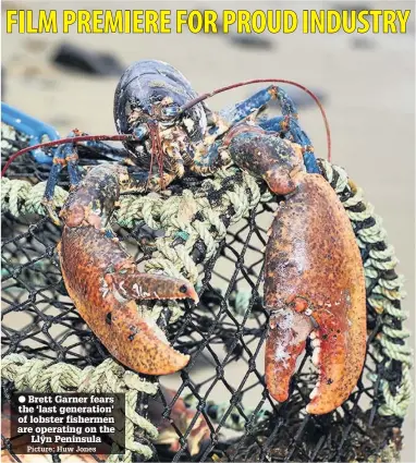  ?? Picture: Huw Jones ?? ● Brett Garner fears the ‘last generation’ of lobster fishermen are operating on the Llŷn Peninsula