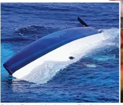  ??  ?? Stricken: The couple’s catamaran off the Bahamas