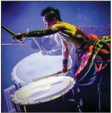  ?? (Special to the Democrat-Gazette) ?? Yamato Drummers of Japan are onstage Wednesday at Reynolds Performanc­e Hall at the University of Central Arkansas in Conway.