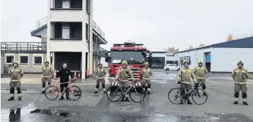  ??  ?? Cycling award Perth Community Fire Station has been rewarded for the way staff have taken up two wheels