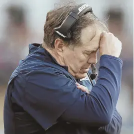  ?? AP FILE PHOTO ?? BELICHICK: Pats coach and his player personnel staffers have some serious thinking, planning and plotting to do this offseason.