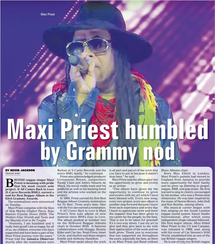  ??  ?? Maxi Priest