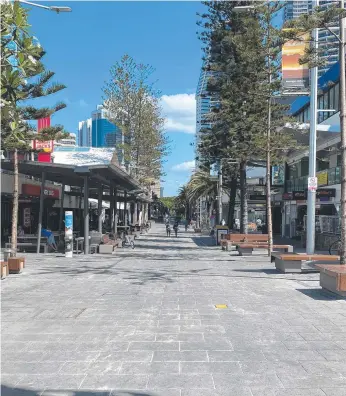  ?? Picture: LEA EMERY ?? Cavill Mall is a deserted vision of its once bustling self.