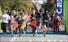  ?? File Photo/J.T. WAMPLER ?? Runners begin last year’s Halloween Monster Dash 5K and Fun Run in Fayettevil­le. This year’s event begins with registrati­on at 1 p.m. Oct. 29. The start/finish line is at the intersecti­on of Church and Center streets in Fayettevil­le, and entry fees are...