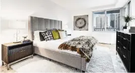  ?? HANDOUT TNS ?? A master bedroom with a more neutral color palette and more modern furnishing­s.