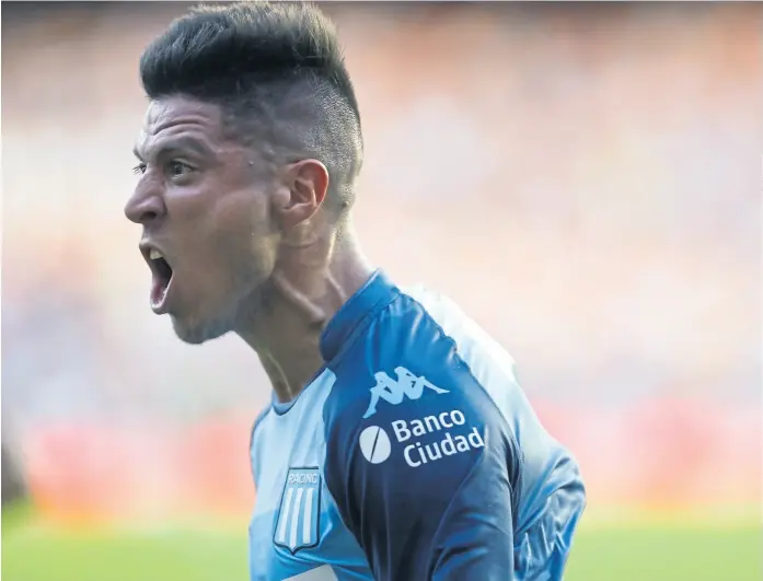  ?? Fabián marelli ?? Jonathan Cristaldo, autor del gol del triunfo 1-0 sobre Newell’s; con ese éxito, Racing le sacó siete puntos a sus perseguido­res en la Superliga