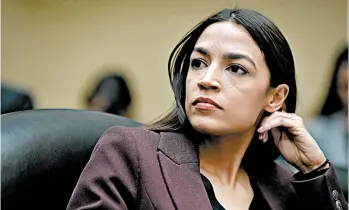  ?? MANDEL NGAN/GETTY-AFP ?? Freshman Rep. Alexandria Ocasio-Cortez, D-N.Y., has issued a warning against those in the party who side with the GOP.