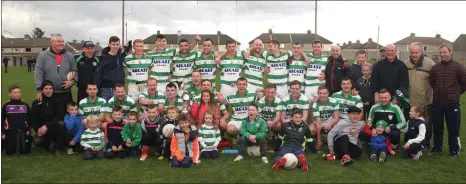  ??  ?? The triumphant Shamrocks squad after Sunday’s county final success over their closest rural neighbours.