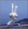  ?? MATT HARTMAN, VIA AP ?? A rocket designed to intercept an interconti­nental ballistic missile is launched from Vandenberg Air Force Base in California on Tuesday.