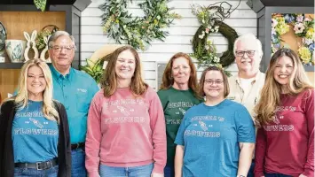  ?? ?? Genell’s Flowers team members (from left): Penny Hall, Jeff Marrs, Casey Virgallito, Kim Hampshire, Joellen Edwards, Larry Reed and Mindi Hixson.