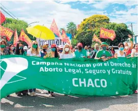  ?? Télam ?? La marcha recorrió calles de la ciudad de Resistenci­a.