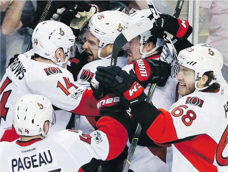  ?? — THE ASSOCIATED PRESS ?? The Ottawa Senators may not be the flashiest Canadian team, but they are the deepest and advanced to the second round of the Stanley Cup Playoffs.